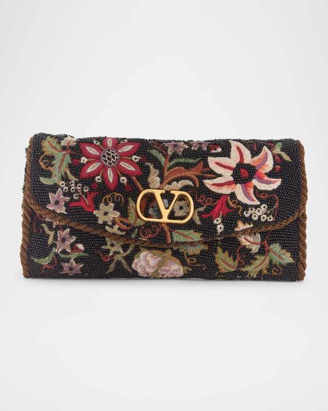 Vain Floral Beaded Shoulder Bag